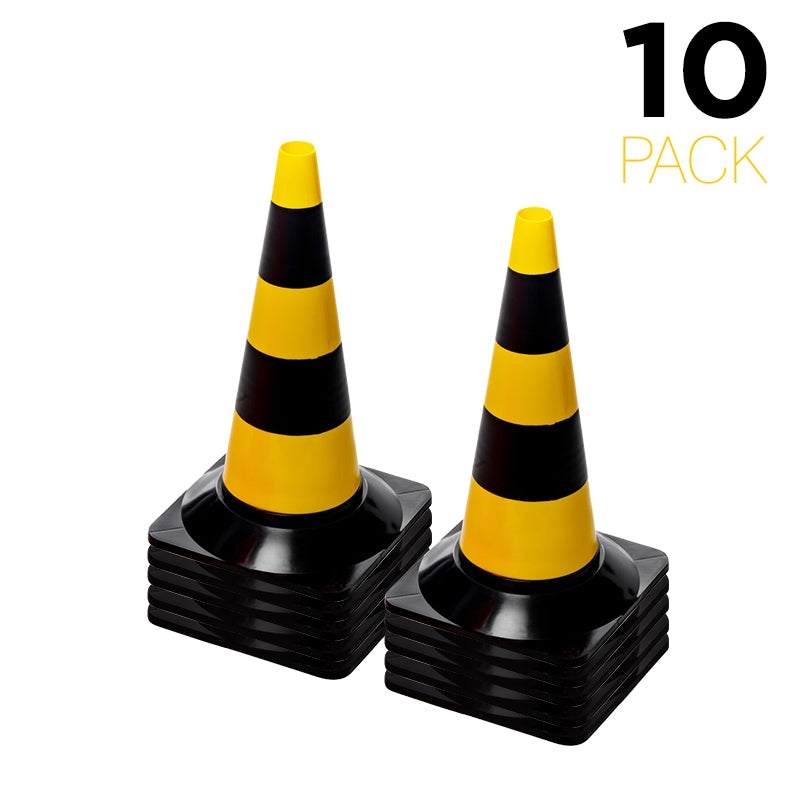 Flexibarrier Traffic Cone 50cm - Kit - 10pcs (Black/Yellow)