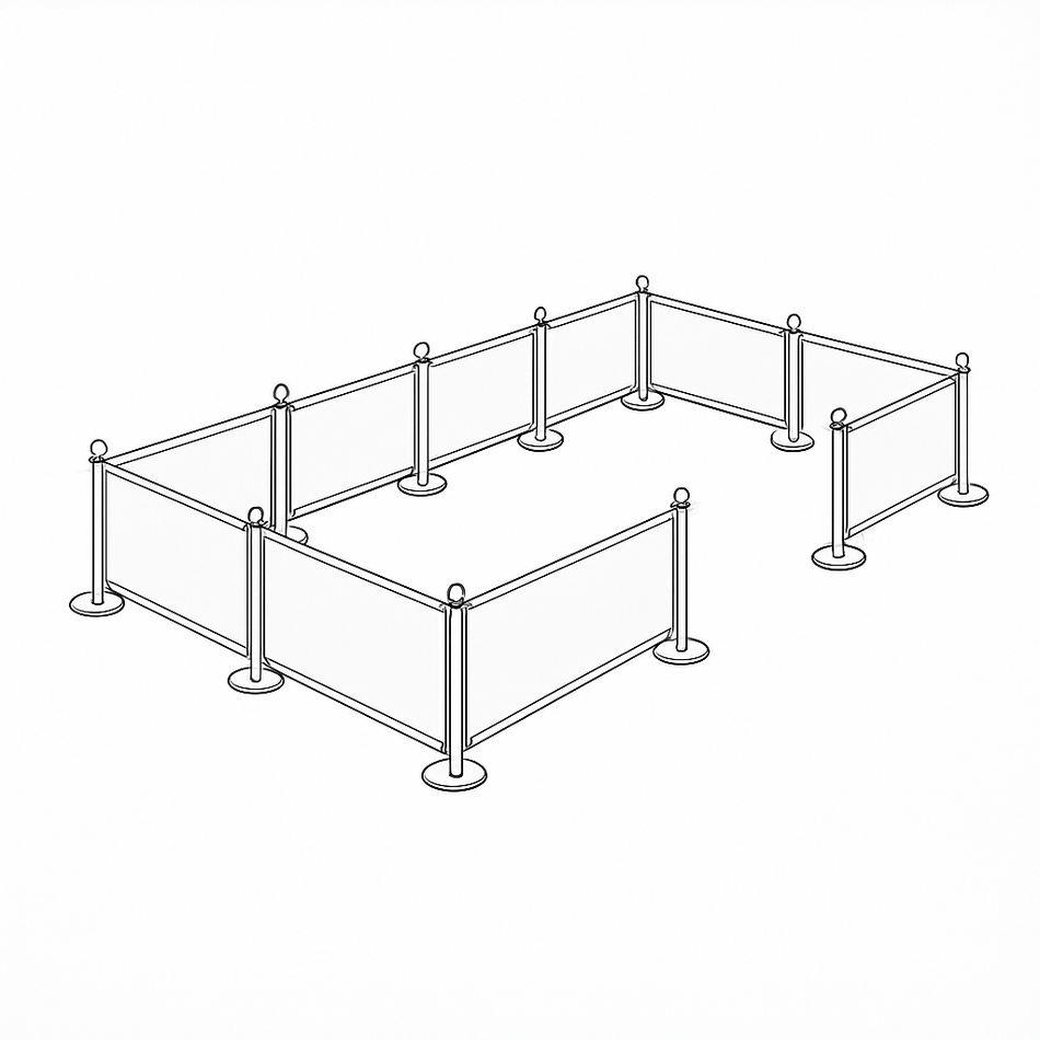 Flexibarrier Café Barrier Package – 15 Meter Setup Custom Printed Banners