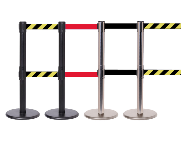 FlexiBarrier Belt Stanchion - Pro Twin - (2x3.4m belt)