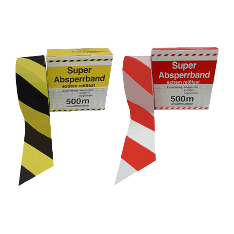 Hazard & Warning Tape - Premium - - 500m unbreakable plastic tape in dispenser