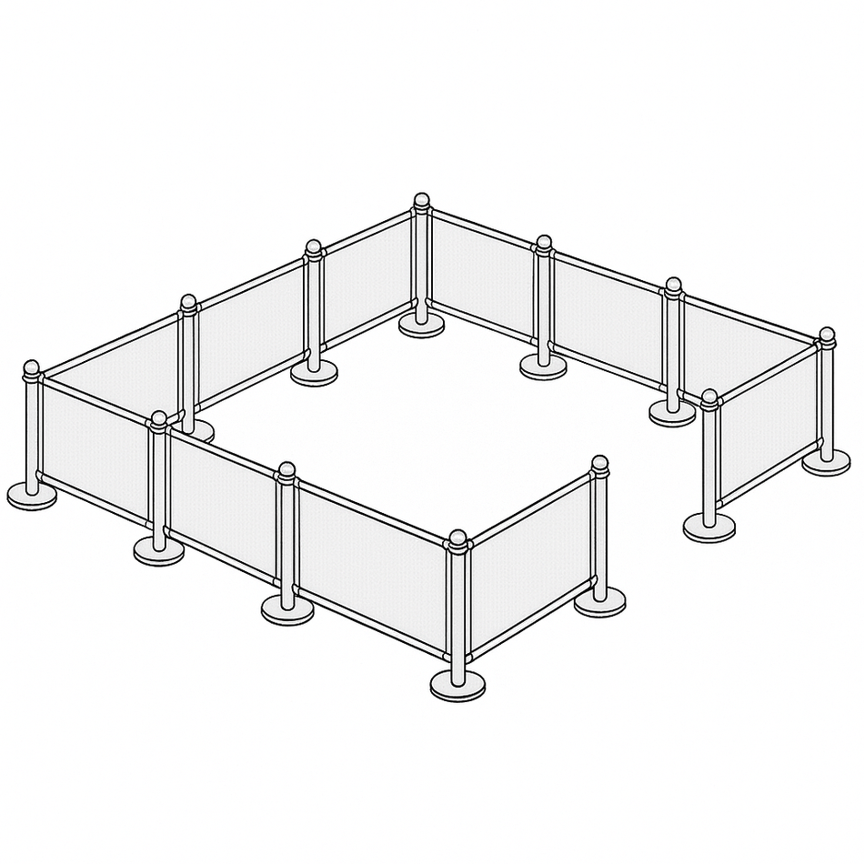 Flexibarrier Café Barrier Package – 16.5 Meter Setup Custom Printed Banners