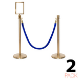 2 Pack - Flexibarrier Post & Rope Barrier Set - Premium – incl. A4 Sign Holder
