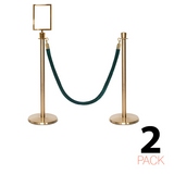 2 Pack - Flexibarrier Post & Rope Barrier Set - Premium – incl. A4 Sign Holder