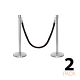 2 Pack - Flexibarrier Post & Rope Barrier Set - Premium – incl. A4 Sign Holder