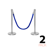 2 Pack - Flexibarrier Post & Rope Barrier Set - Premium – incl. A4 Sign Holder