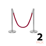 2 Pack - Flexibarrier Post & Rope Barrier Set - Premium – incl. A4 Sign Holder