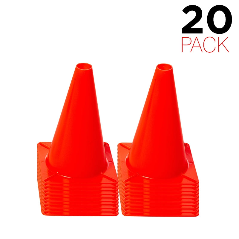 (Pack of 20) Flexibarrier Plastic Traffic Cone 30cm (Flouorescent Orange)