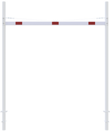 Height Restriction Barrier with 2 square posts (3-9m width)