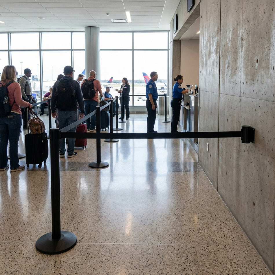 FlexiBarrier Wall Mounted Barrier - Economy - (2.3 - 4.5m belt)