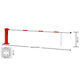 Manual barrier with pneumatic spring and hinged pole support
