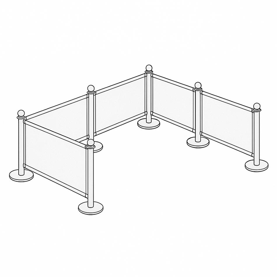 Flexibarrier Café Barrier Package – 7.5 Meter Setup Custom Printed Banners