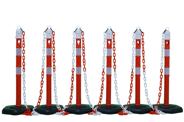 (Pack of 6) - Post & Chain Barrier - MultiMax - including 15m chain