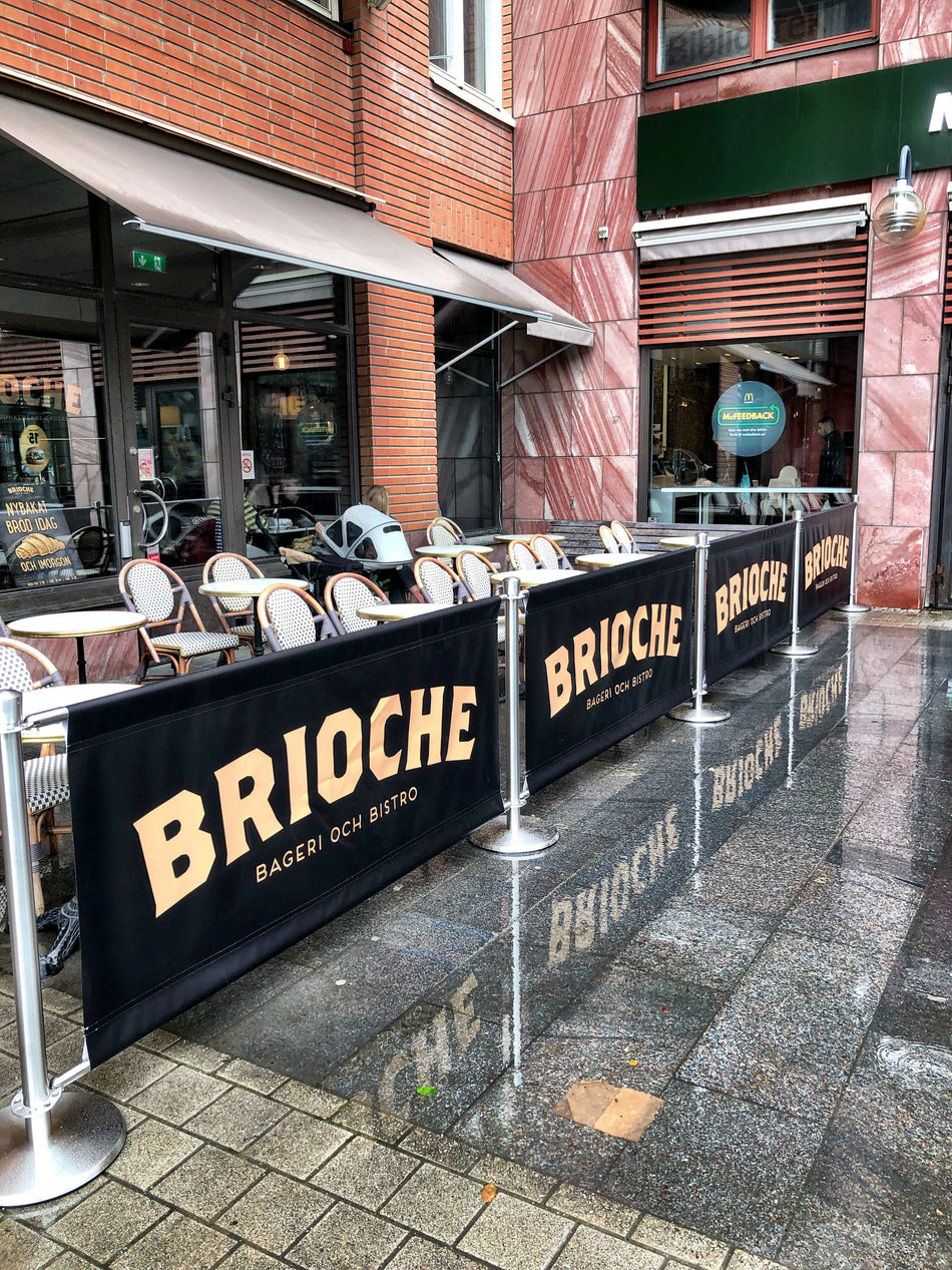 Flexibarrier Café Barrier Package – 16.5 Meter Setup Custom Printed Banners