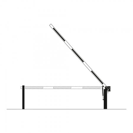 COMPACT System Boom Barrier Gas damper assisted action with fixed support post