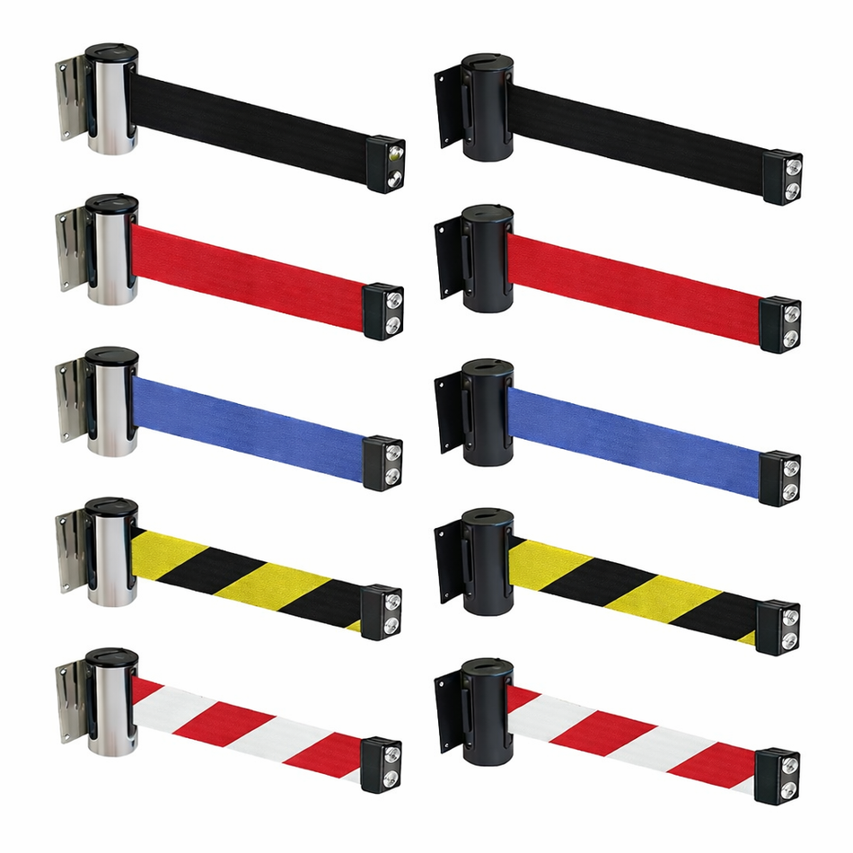 FlexiBarrier Wall Mounted Barrier – Economy – Magnetic (2.3–4.5 m belt)