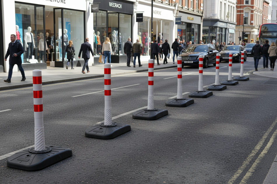 Lane Separator with Delineator – Temporary Traffic Divider