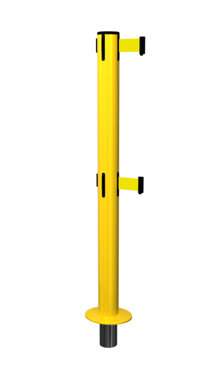 FlexiBarrier Twin Belt Stanchion - SafetyPlus Removable - (3.4m/4.9m belts)