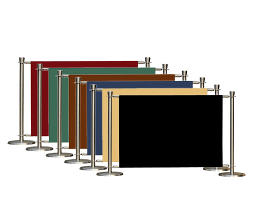 Flexibarrier Café Barrier Set – Premium Silver – 2000mm | Plain Colored Banner