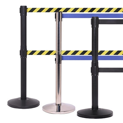 FlexiBarrier Belt Stanchion - Basic Twin - (2 x 3m belt)