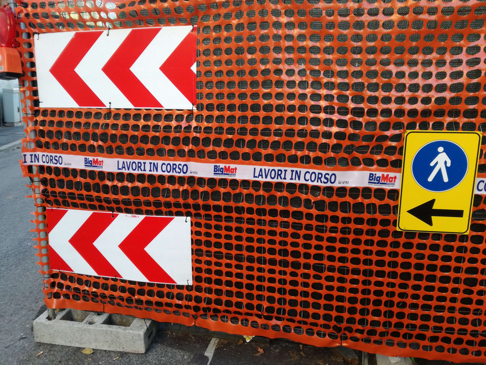 Orange Plastic Safety Mesh Fence - CUSTOMIZABLE- (Text & Logo printed)