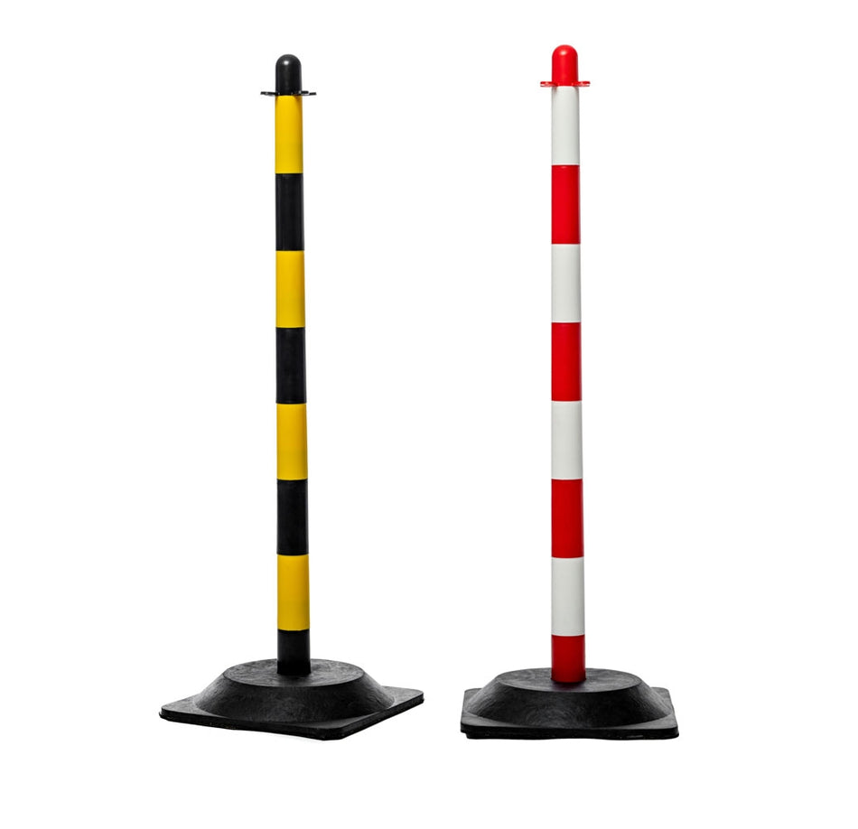 Flexibarrier Basic Post & Chain Barrier with Rubber Base, 90cm High