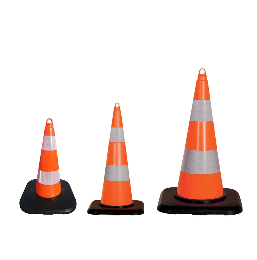 Soft Warning Cone with Reflective Strip - Robust - in PVC (50-90cm)