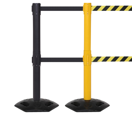 FlexiBarrier Belt Stanchion - Outdoor Twin - (2x3.4m belt)