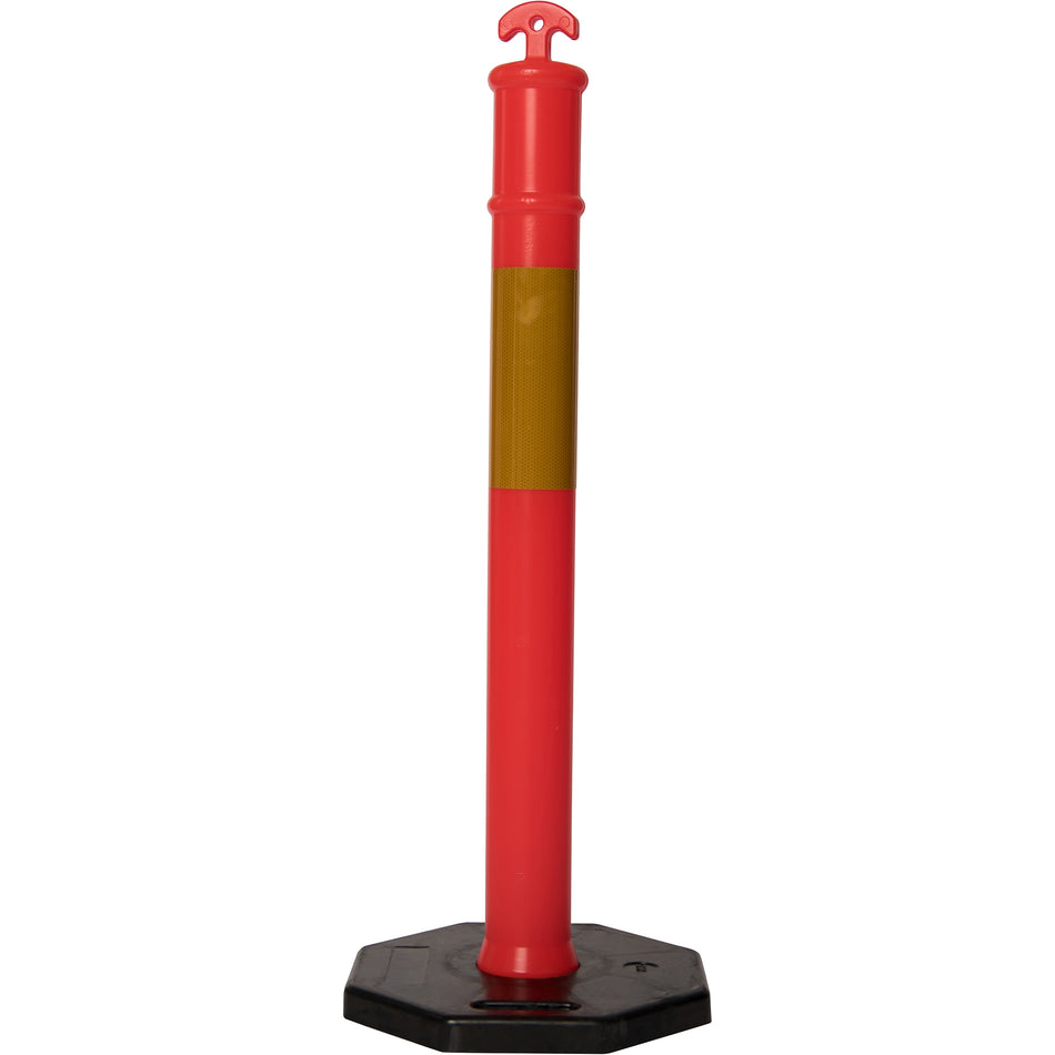 (10 Pack) Flexibarrier T-Top Bollard with Base + 500 m Barrier Tape – 115 cm