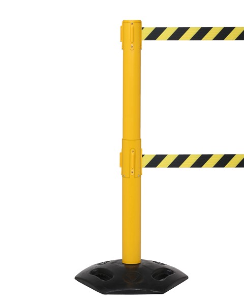 FlexiBarrier Belt Stanchion - Outdoor Twin - (2x3.4m belt)